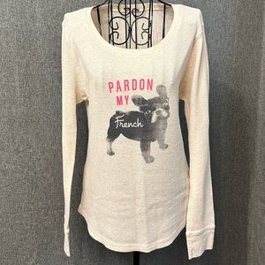 Old Navy Fitted Stretch Graphic Thermal Sleep Shirt- Size Large-Pardon My French